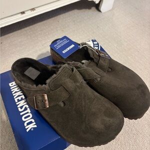 Birkenstock Dark Suede Clogs